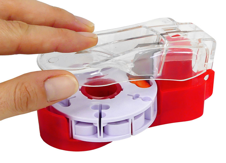 Praktische Hilfsmittel - Wellys® Tablettenteiler Multi-Größen, in Farbe ROT-WEISS Ansicht 1