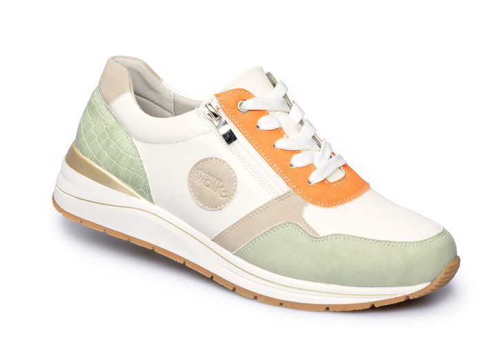 Slipper & Schnürschuhe - Komfort-Sneaker Simone in Leder- und Veloursleder-Optik, in Größe 036 bis 042, in Farbe SALBEI Ansicht 1