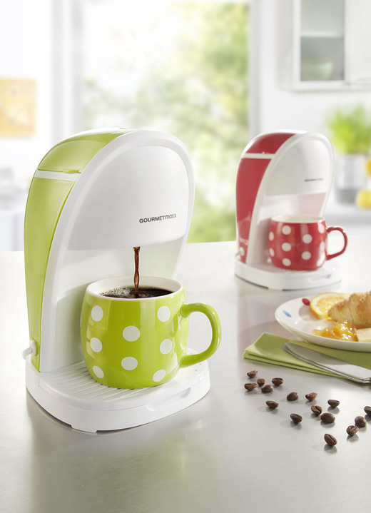 Kaffeemaschinen - 1-Tassen-Kaffeemaschine für den schnellen Kaffeegenuss Ansicht 2 Kaffeemaschinen - 1-Tassen-Kaffeemaschine für den schnellen Kaffeegenuss, in Farbe ROT Ansicht 2