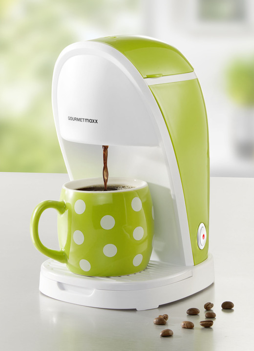 Kaffeemaschinen - 1-Tassen-Kaffeemaschine für den schnellen Kaffeegenuss, in Farbe GRÜN Ansicht 1