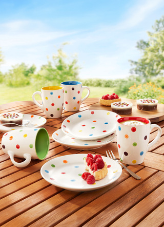 Kaffee-Service, 8-teilig, aus Steingut