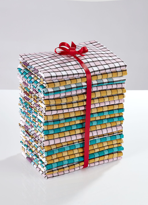 Haushaltshelfer - Geschirrtücher mit hohem Baumwollanteil, 20-teilig, in Farbe BUNT