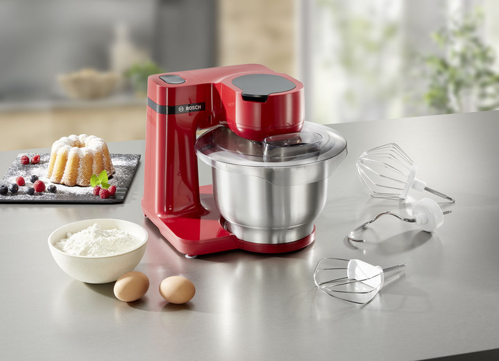 Backen - Bosch Küchenmaschine mit 3D-Rührsystem Ansicht 3 Backen - Bosch Küchenmaschine mit 3D-Rührsystem, in Farbe WEISS, in Ausführung Mit Rührschüssel aus Kunststoff Ansicht 3