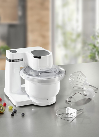 Backen - Bosch Küchenmaschine mit 3D-Rührsystem – Farbe WEISS Backen - Bosch Küchenmaschine mit 3D-Rührsystem, in Farbe WEISS, in Ausführung Mit Rührschüssel aus Kunststoff