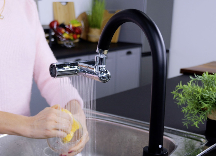 Haushaltshelfer - Genius Ideas® Wasserhahn-Aufsatz, in Farbe SILBER