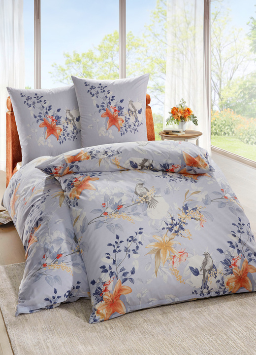 Bettwäschegarnituren - Renforcé-Bettwäsche-Garnitur von Dobnig, in Größe 111 (40/80 cm + 135/200 cm) bis 412 (4-teiliges Sparset, 2x 80/80 + 2x 135/200 cm), in Farbe BLAU Ansicht 2