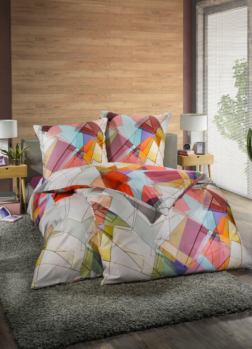 Bettwäschegarnituren - Bettwäsche-Garnitur in Mako-Satin Qualität, in Farbe BUNT Ansicht 1