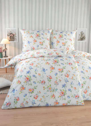 Irisette - Bettwäsche-Garnitur mit Reißverschluss von Irisette, in Größe 112 (80/80 cm + 135/200 cm) bis 115 (80/80 cm + 155/220 cm), in Farbe BLAU