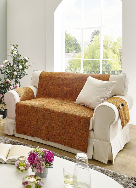 Sessel- & Sofaüberwürfe - Sessel,- Couch,- und Armlehnschoner , in Größe 101 (Sesselschoner, 50x140 cm) bis 865 (Armlehnenschoner, 2er-Set, 38x55 cm), in Farbe NATUR Ansicht 7