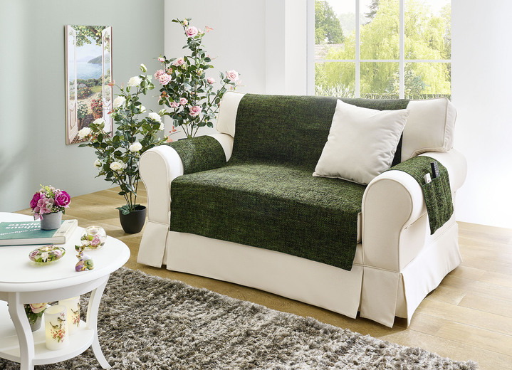 Sessel- & Sofaüberwürfe - Sessel,- Couch,- und Armlehnschoner , in Größe 101 (Sesselschoner, 50x140 cm) bis 865 (Armlehnenschoner, 2er-Set, 38x55 cm), in Farbe NATUR Ansicht 6