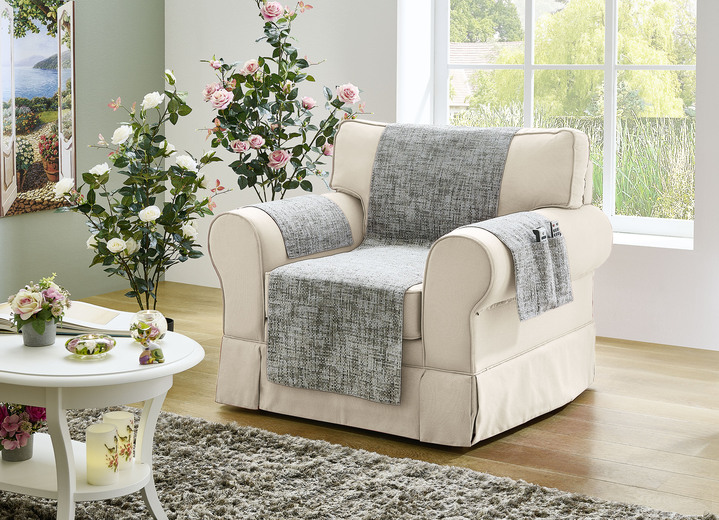 Sessel- & Sofaüberwürfe - Sessel,- Couch,- und Armlehnschoner , in Größe 101 (Sesselschoner, 50x140 cm) bis 865 (Armlehnenschoner, 2er-Set, 38x55 cm), in Farbe TANNE Ansicht 9
