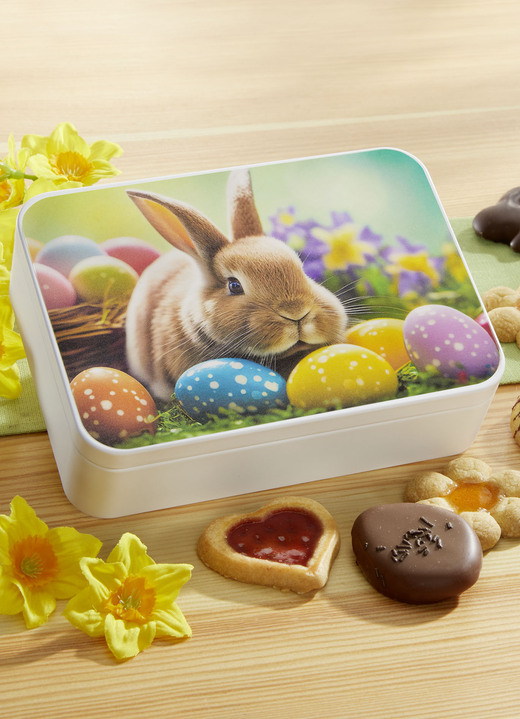 Oster-Geschenkideen - Oster-Dose Osterhase mit Füllung , in Farbe BUNT