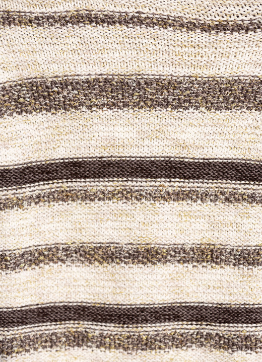 3/4-Arm - Pullover mit hochwertigem Effektgarn, in Größe 036 bis 052, in Farbe BRAUN-ECRU MELIERT Ansicht 4