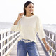 Basics - Pullover mit Leinen  – Farbe ECRU – Ansicht 2 Basics - Pullover mit Leinen , in Größe 036 bis 052, in Farbe ECRU – Farbe ECRU – Ansicht 2