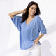 Basics - Pulli in sehr weicher Qualität – Farbe BLEU – Ansicht 1 Basics - Pulli in sehr weicher Qualität, in Größe L(44/46) bis XS(32/34), in Farbe ROSÉ – Farbe BLEU – Ansicht 1
