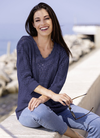Pullover in Feinbouclé