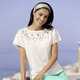 Basics - Pulli in Materialmix mit Spitze – Farbe ECRU – Ansicht 2 Basics - Pulli in Materialmix mit Spitze, in Größe L(44/46) bis XS(32/34), in Farbe SCHWARZ – Farbe ECRU – Ansicht 2