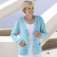 Basics - Strickjacke in Perlfang  – Farbe AQUA MELIERT – Ansicht 2 Basics - Strickjacke in Perlfang , in Größe 036 bis 052, in Farbe AQUA MELIERT – Farbe AQUA MELIERT – Ansicht 2