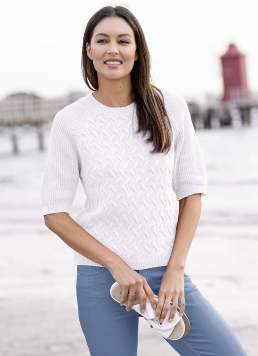 Basics - Pulli mit nachhaltig recycelter Baumwolle Ansicht 2 Basics - Pulli mit nachhaltig recycelter Baumwolle, in Größe L(44/46) bis XXL(52/54), in Farbe ECRU Ansicht 2