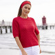Basics - Pulli mit nachhaltig recycelter Baumwolle – Farbe ROT – Ansicht 1 Basics - Pulli mit nachhaltig recycelter Baumwolle, in Größe L(44/46) bis XXL(52/54), in Farbe ECRU – Farbe ROT – Ansicht 1
