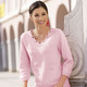 Basics - Pullover mit dekorativem Ausschnitt, in Größe 036 bis 052, in Farbe ROSA – Farbe ROSA – Ansicht 2