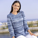 3/4-Arm - Pullover aus Melangegarn – Farbe DUNKELBLAU-MULTICOLOR – Ansicht 3 3/4-Arm - Pullover aus Melangegarn, in Größe 036 bis 052, in Farbe DUNKELBLAU-MULTICOLOR – Farbe DUNKELBLAU-MULTICOLOR – Ansicht 3