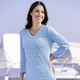 Basics - Pullover mit Strukturdessin – Farbe HELLBLAU Basics - Pullover mit Strukturdessin, in Größe 036 bis 052, in Farbe FLIEDER