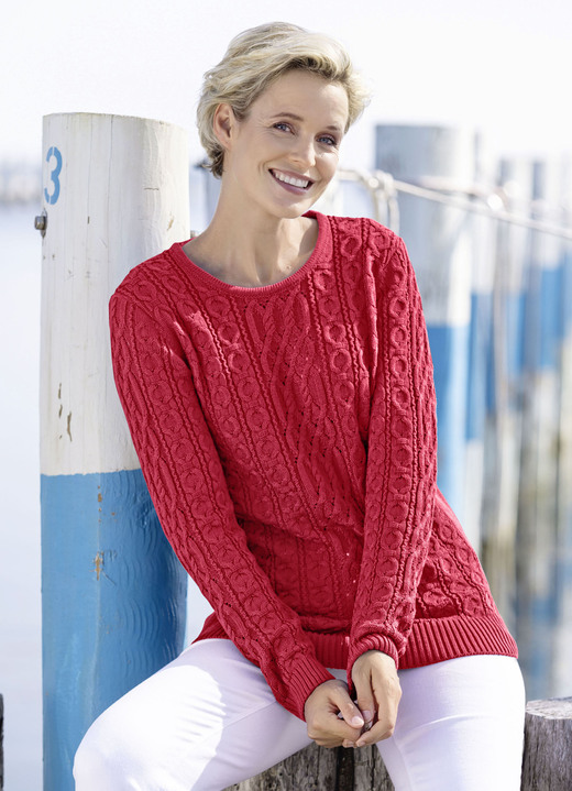 Basics - Pullover in Strukturmustermix, in Größe 038 bis 054, in Farbe ROYALBLAU Ansicht 6