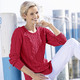 Basics - Pullover in Strukturmustermix, in Größe 038 bis 054, in Farbe ROYALBLAU – Farbe ROT – Ansicht 2