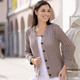 Basics - Strickjacke in Netzoptik, in Größe 038 bis 054, in Farbe TAUPE – Farbe TAUPE – Ansicht 2