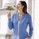 Basics - Strickjacke mit Cloquéstruktur, in Größe L(44/46) bis XXL(52/54), in Farbe AZURBLAU – Farbe AZURBLAU – Ansicht 3