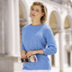 Basics - Pullover mit Reiskornstrick – Farbe JEANSBLAU Basics - Pullover mit Reiskornstrick, in Größe 036 bis 052, in Farbe JEANSBLAU