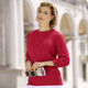 Basics - Pullover mit Reiskornstrick – Farbe ROT Basics - Pullover mit Reiskornstrick, in Größe 036 bis 052, in Farbe JEANSBLAU