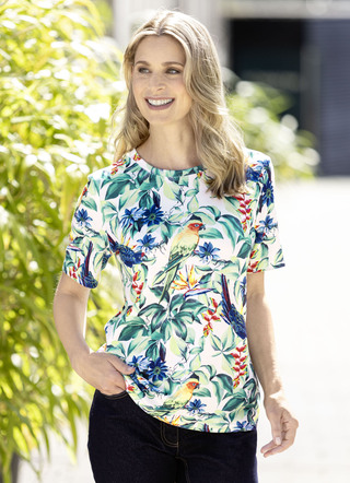 Shirt mit Papagei-Motiven