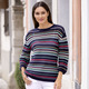 3/4-Arm - Pullover in Ringeldessin, in Größe 036 bis 052, in Farbe MARINE-MULTICOLOR – Farbe MARINE-MULTICOLOR – Ansicht 1