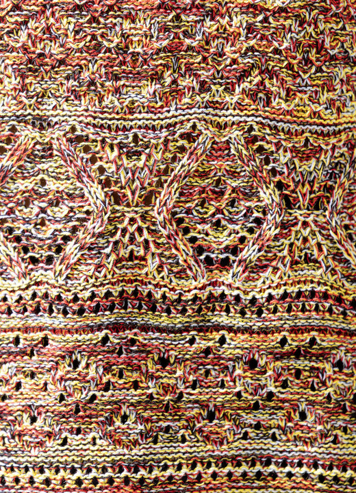 3/4-Arm - Pullover aus Melangegarn Ansicht 2 3/4-Arm - Pullover aus Melangegarn, in Größe 038 bis 054, in Farbe ROT-GELB-MULTICOLOR Ansicht 2