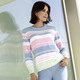 Langarm - Pullover in weichem Feinstrick, in Größe 036 bis 052, in Farbe HELLBLAU-ROSA-MULTICOLOR – Farbe HELLBLAU-ROSA-MULTICOLOR – Ansicht 1