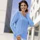 Basics - Pullover mit Zopfdessin, in Größe 036 bis 052, in Farbe AZURBLAU