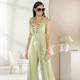 Freizeitkleider - Jumpsuit mit angenähtem Hüftbindegürtel in 3 Farben – Farbe SCHILF – Ansicht 2 Freizeitkleider - Jumpsuit mit angenähtem Hüftbindegürtel in 3 Farben, in Größe 034 bis 050, in Farbe SCHILF – Farbe SCHILF – Ansicht 2