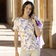 Kurzarm - Shirt mit schicker Strasszier am Halsausschnitt – Farbe LILA-CAMEL – Ansicht 1 Kurzarm - Shirt mit schicker Strasszier am Halsausschnitt, in Größe 036 bis 052, in Farbe LILA-CAMEL – Farbe LILA-CAMEL – Ansicht 1