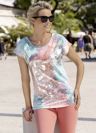 Shirt mit silberfarbenem Foliendruck