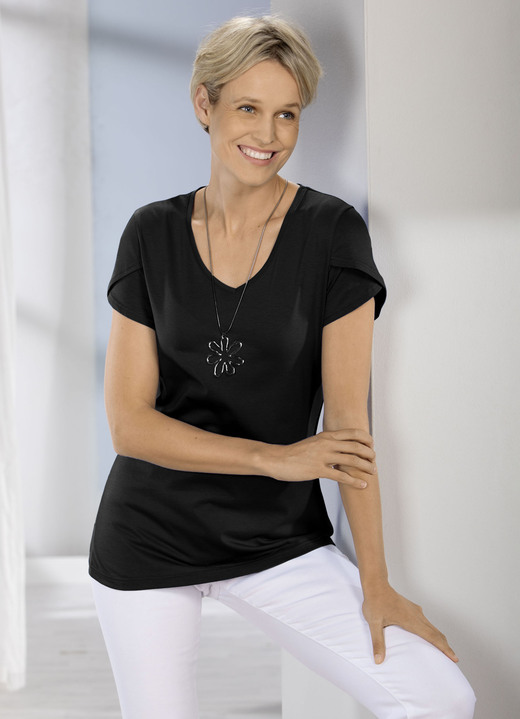 Kurzarm - Shirt mit doppellagigen, kurzen Ärmeln in 3 Farben Ansicht 4 Kurzarm - Shirt mit doppellagigen, kurzen Ärmeln in 3 Farben, in Größe 038 bis 054, in Farbe ROYALBLAU Ansicht 4