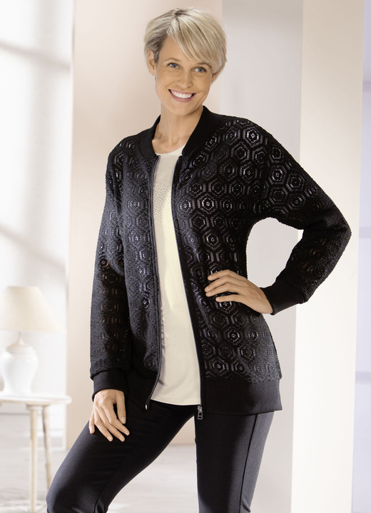 Damenmode - Jacke mit Stehkragen Damenmode - Jacke mit Stehkragen, in Größe 038 bis 052, in Farbe SCHWARZ