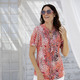 Tuniken - Shirt-Tunika mit Stehkragen – Farbe KORALLE-WEISS-ROT-BUNT Tuniken - Shirt-Tunika mit Stehkragen, in Größe 036 bis 054, in Farbe KORALLE-WEISS-ROT-BUNT