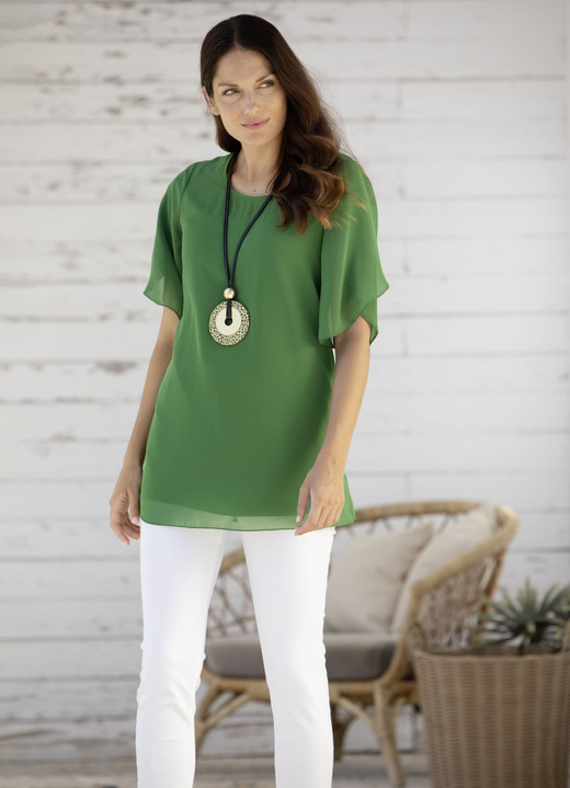 Tuniken - Unifarbene Tunika Ansicht 3 Tuniken - Unifarbene Tunika, in Größe 036 bis 054, in Farbe OLIV Ansicht 3