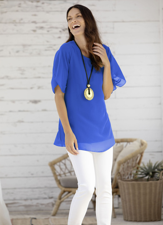 Tuniken - Unifarbene Tunika, in Größe 036 bis 054, in Farbe ROYALBLAU Ansicht 3