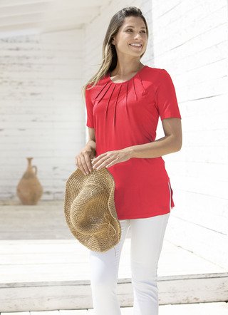 Unifarbene Shirt-Tunika