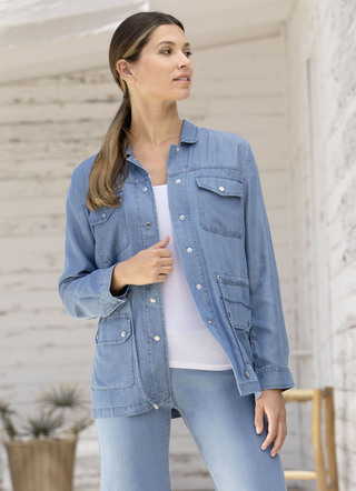 Blusenjacke mit aparter Kragenlösung