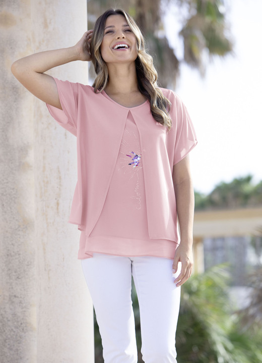 Basics - Tunika mit dekorativem Motiv-Druck, in Größe 036 bis 052, in Farbe ROSÉ Ansicht 6