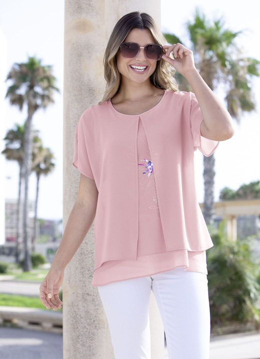 Basics - Tunika mit dekorativem Motiv-Druck, in Größe 036 bis 052, in Farbe ROSÉ Ansicht 4